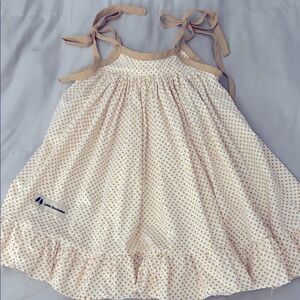 Little Chickadee Polka Dot Sleeveless Dress with Bow Straps